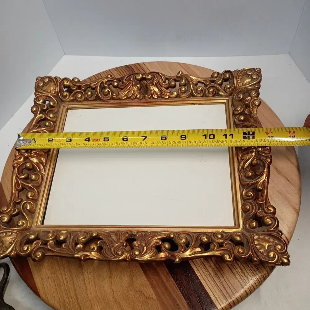 Antique Gold Tone Frame Victorian Baroque Art Nouveau Vintage 13x11 OD 9x7 ID
